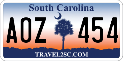 SC license plate AOZ454