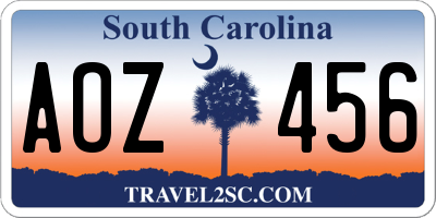 SC license plate AOZ456