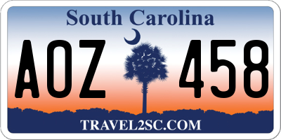 SC license plate AOZ458