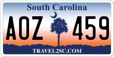 SC license plate AOZ459