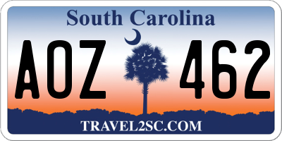 SC license plate AOZ462