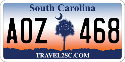 SC license plate AOZ468