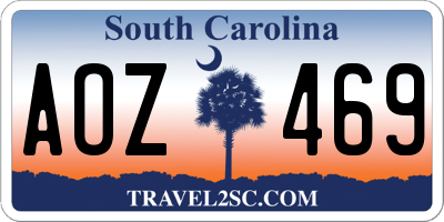 SC license plate AOZ469