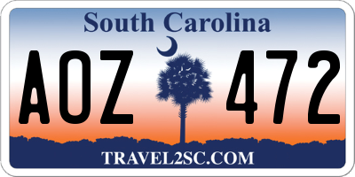 SC license plate AOZ472