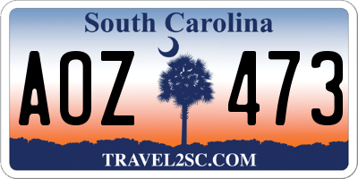 SC license plate AOZ473