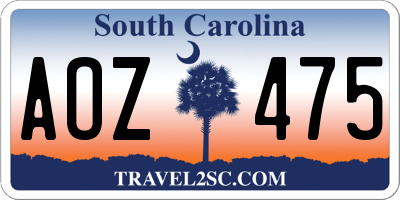 SC license plate AOZ475
