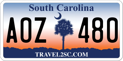 SC license plate AOZ480