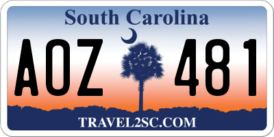 SC license plate AOZ481