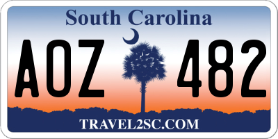 SC license plate AOZ482