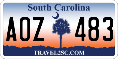 SC license plate AOZ483
