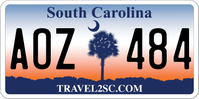 SC license plate AOZ484