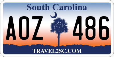 SC license plate AOZ486