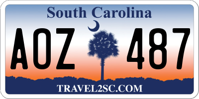 SC license plate AOZ487