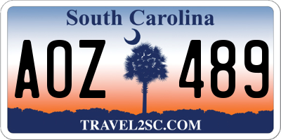 SC license plate AOZ489