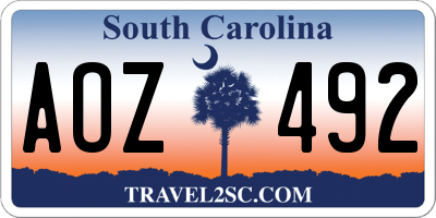 SC license plate AOZ492