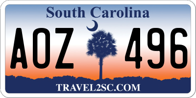SC license plate AOZ496