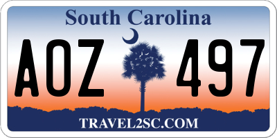 SC license plate AOZ497