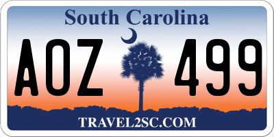 SC license plate AOZ499