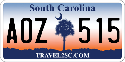 SC license plate AOZ515