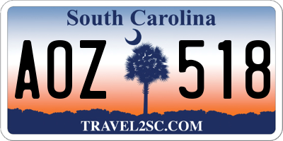 SC license plate AOZ518