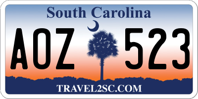 SC license plate AOZ523