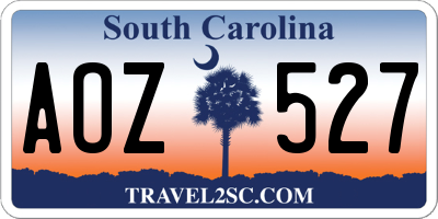 SC license plate AOZ527