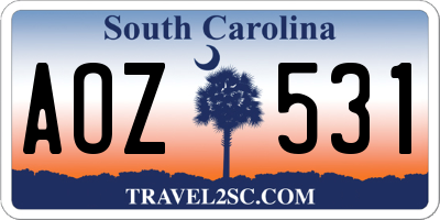 SC license plate AOZ531