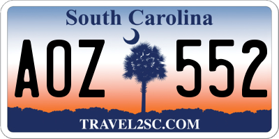 SC license plate AOZ552