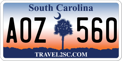 SC license plate AOZ560