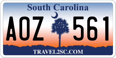 SC license plate AOZ561