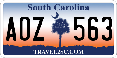 SC license plate AOZ563