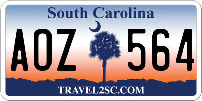 SC license plate AOZ564
