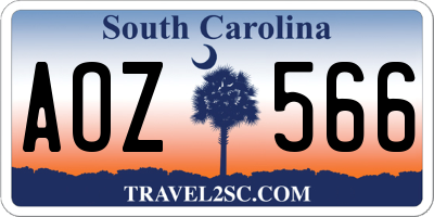SC license plate AOZ566