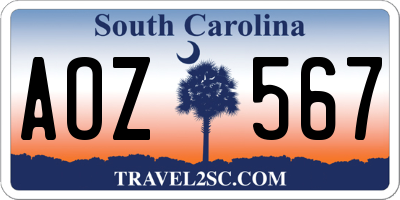 SC license plate AOZ567