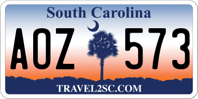 SC license plate AOZ573