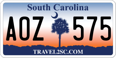 SC license plate AOZ575