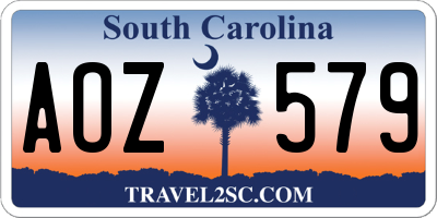 SC license plate AOZ579