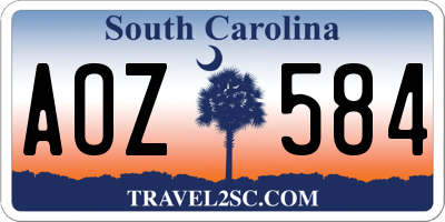 SC license plate AOZ584