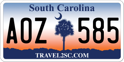 SC license plate AOZ585
