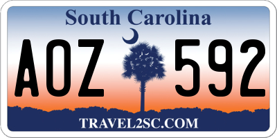 SC license plate AOZ592