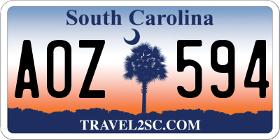 SC license plate AOZ594