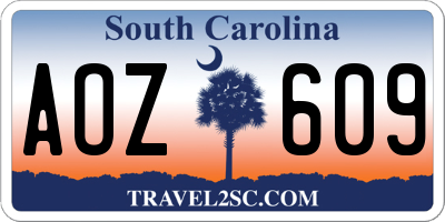 SC license plate AOZ609