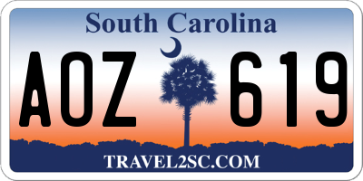 SC license plate AOZ619