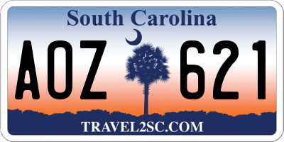SC license plate AOZ621