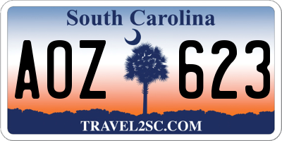 SC license plate AOZ623