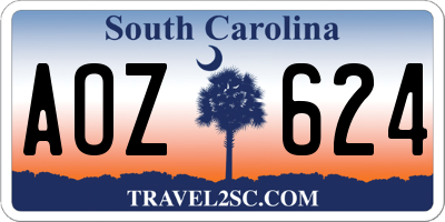SC license plate AOZ624