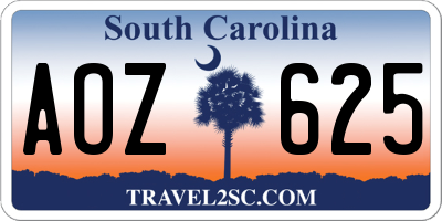 SC license plate AOZ625