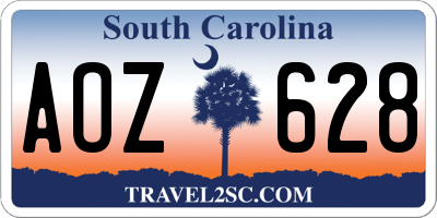 SC license plate AOZ628