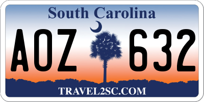 SC license plate AOZ632