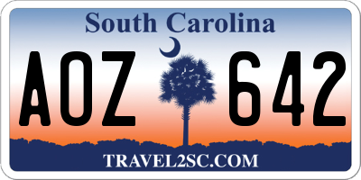 SC license plate AOZ642